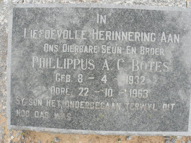 BOTES Phillippus A. C. 1932-1963