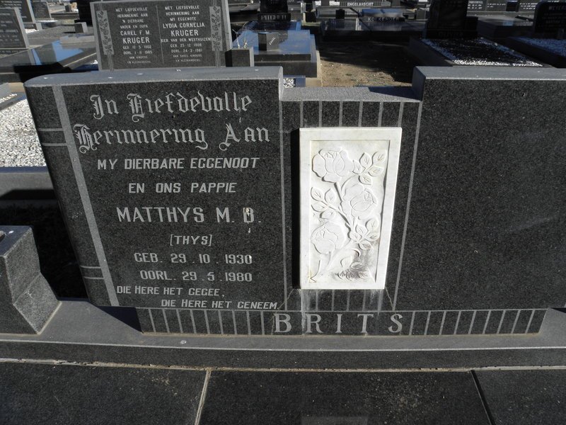 BRITS Matthys M.B. 1930-1980