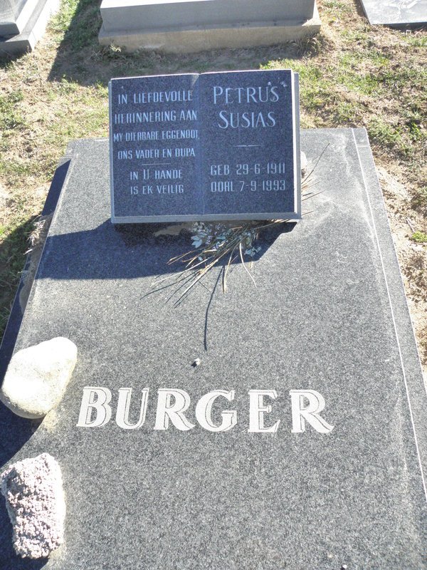 BURGER Petrus Susias 1911-1993