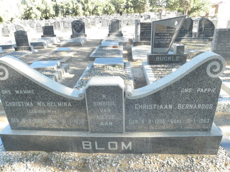 BLOM Christiaan Bernardus 1906-1963 &amp; Christina Wilhelmina VAN WYK 1903-1970 