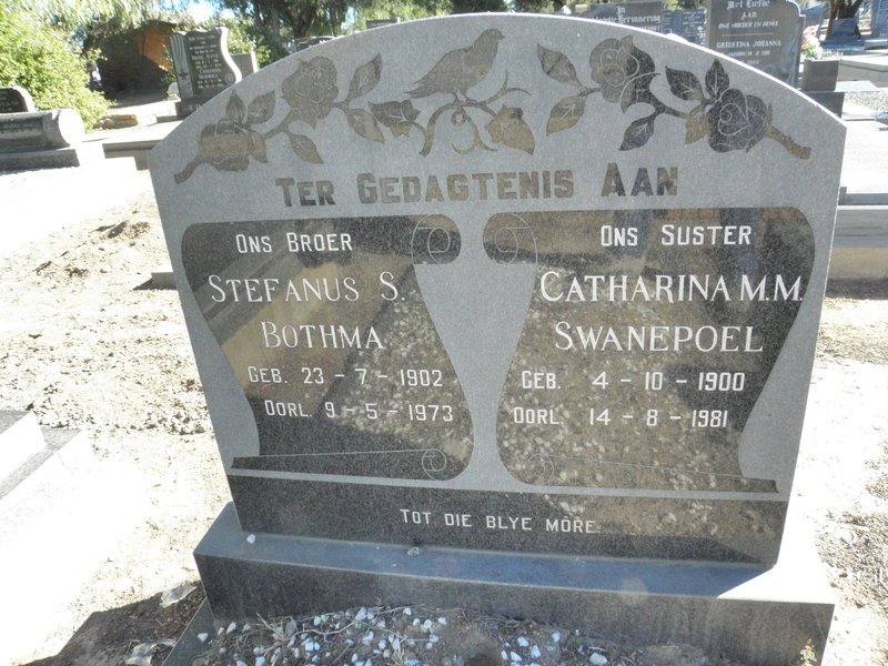 BOTHMA Stephanus M. 1902-1973 :: SWANEPOEL Catharina M.M. 1900-1981