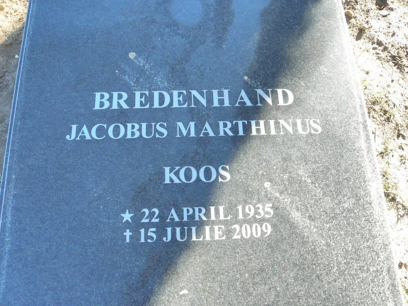 BREDENHAND Jacobus Marthinus 1935-2009