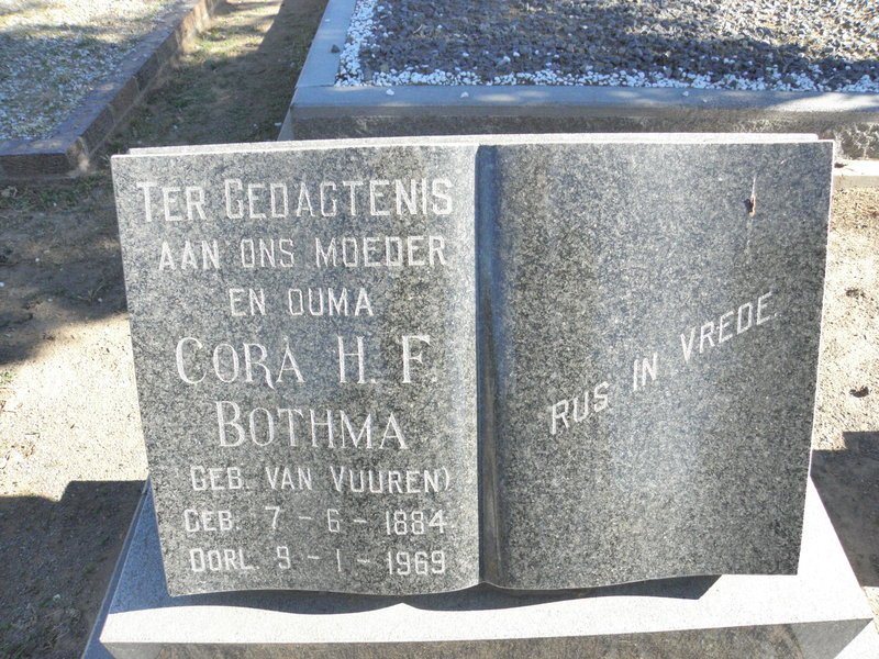 BOTHMA Cora H.F. nee VAN VUUREN 1884-1969