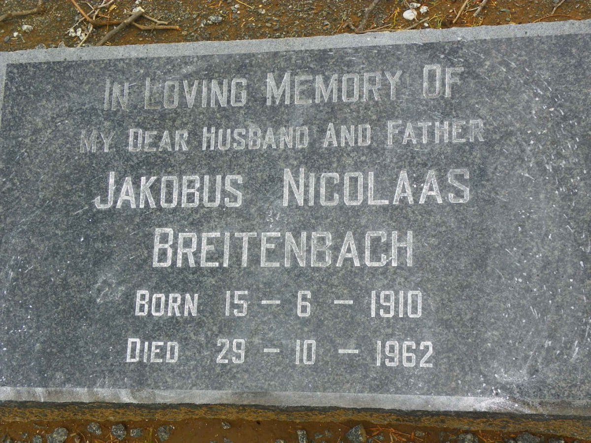 BREITENBACH Jakobus Nicolaas 1910-1962