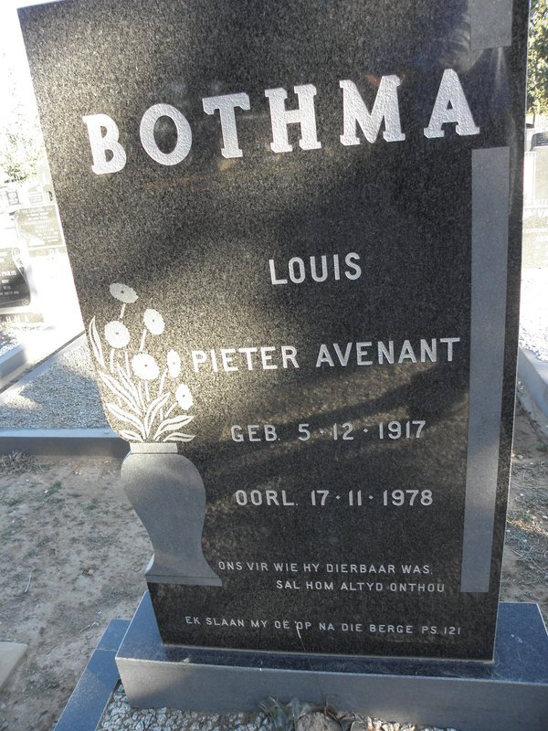 BOTHMA Louis Pieter Avenant 1917-1978