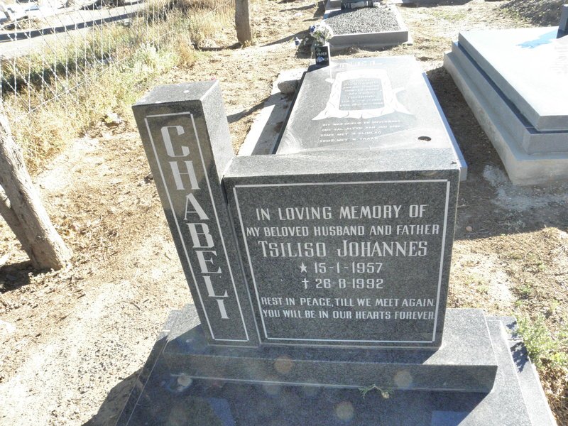 CHABELI Tsiliso Johannes 1957-1992