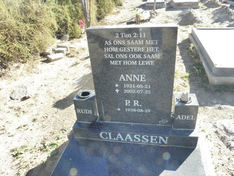 CLAASSEN P.R. 1938- &amp; Anne 1931-2002