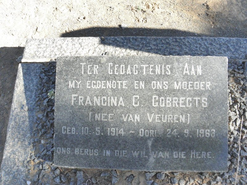CORBRECTS Francina C. nee VAN VEUREN 1914-1963