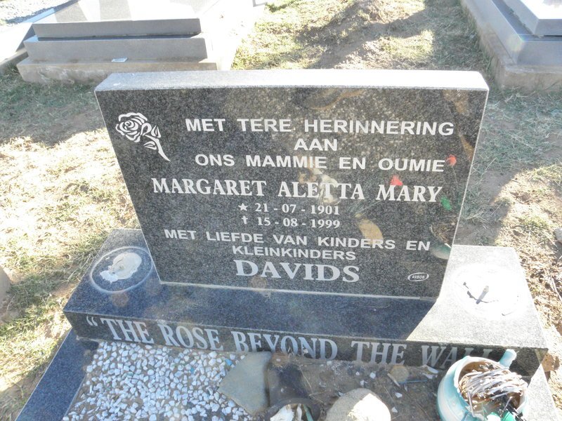 DAVIDS Margaret Aletta Mary 1901-1999