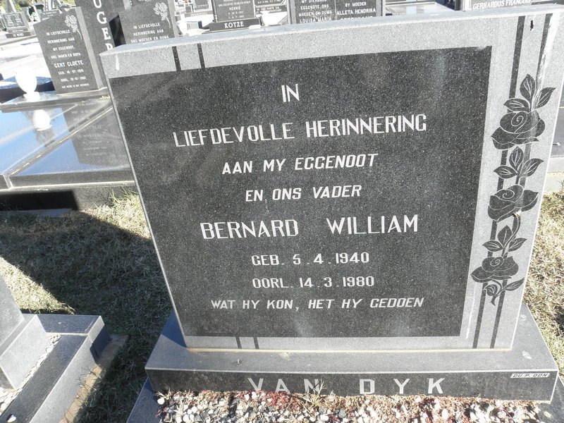 DYK Bernard William, van 1940-1980