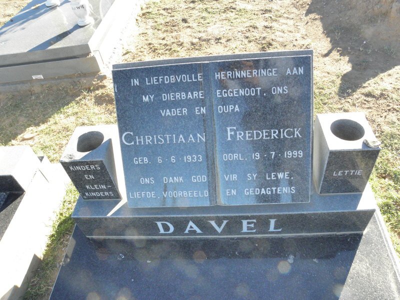 DAVEL Christiaan Frederick 1933-1999