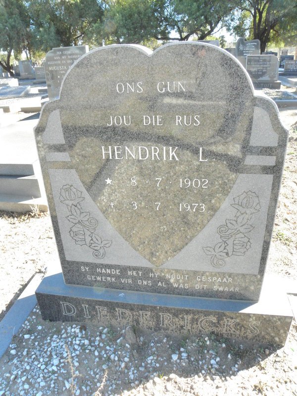 DIEDERICKS Hendrik L. 1902-1973