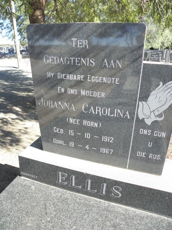 ELLIS Johanna Carolina nee HORN 1912-1967