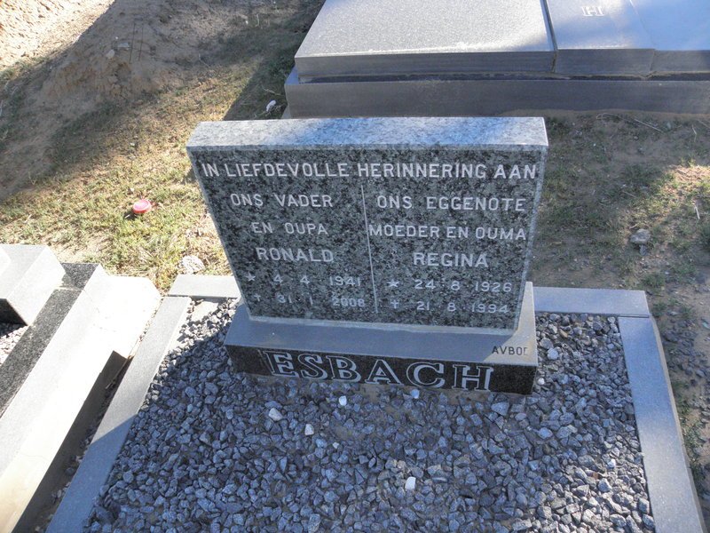 ESBACH Ronald 1941-2008 &amp; Regina 1926-1994