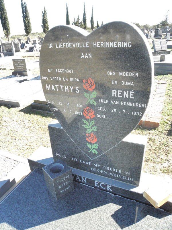 ECK Matthys, van 1931-1999 &amp; Rene VAN ROMBURGH 1932-