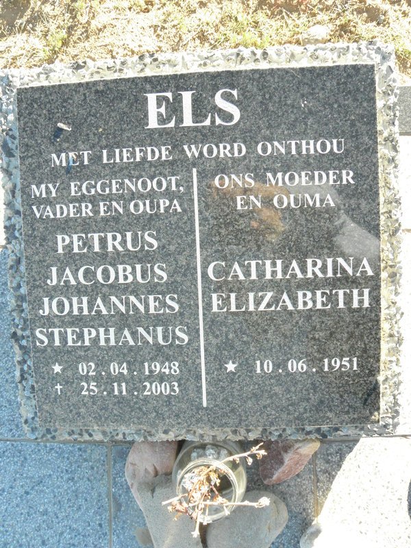 ELS Petrus Jacobus Stephanus 1948-2003 &amp; Catharina Elizabeth 1951-