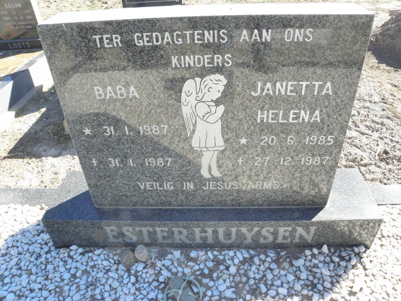 ESTERHUYSEN Jenetta Helena 1985-1987 :: ESTERHUYSEN Baba 1987-1987