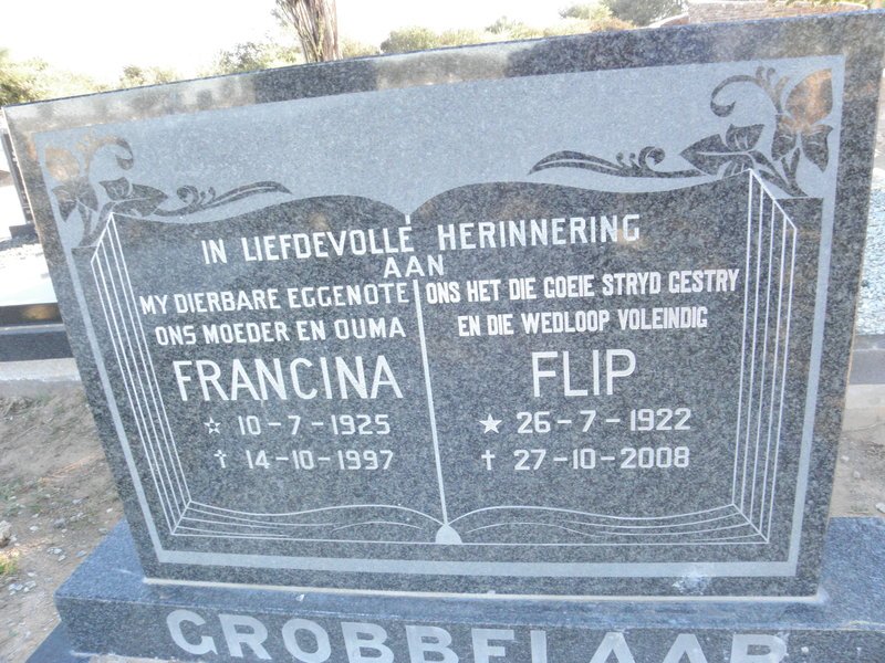 GROBBELAAR Flip 1922-2008 &amp; Francina 1925-1997