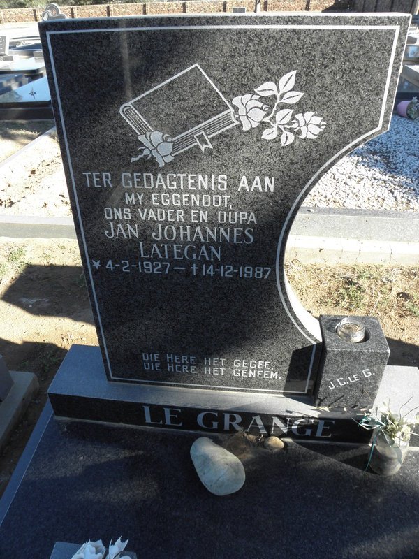 GRANGE Jan Johannes Lategan, Le 1927-1987 