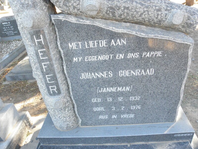 HEFER Johannes Coenraad 1932-1976