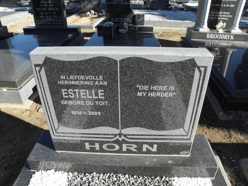 HORN Estelle nee DU TOIT 1914-2009