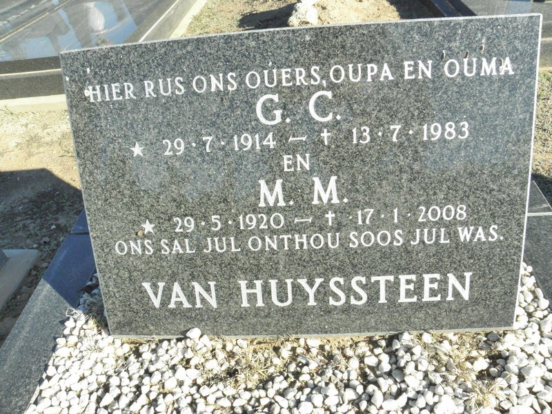 HUYSSTEEN G.C., van 1914-1983 &amp; M.M. 1920-2008