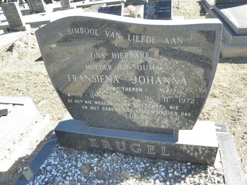 KRUGEL Fransiena Johanna nee THERON 1887-1972