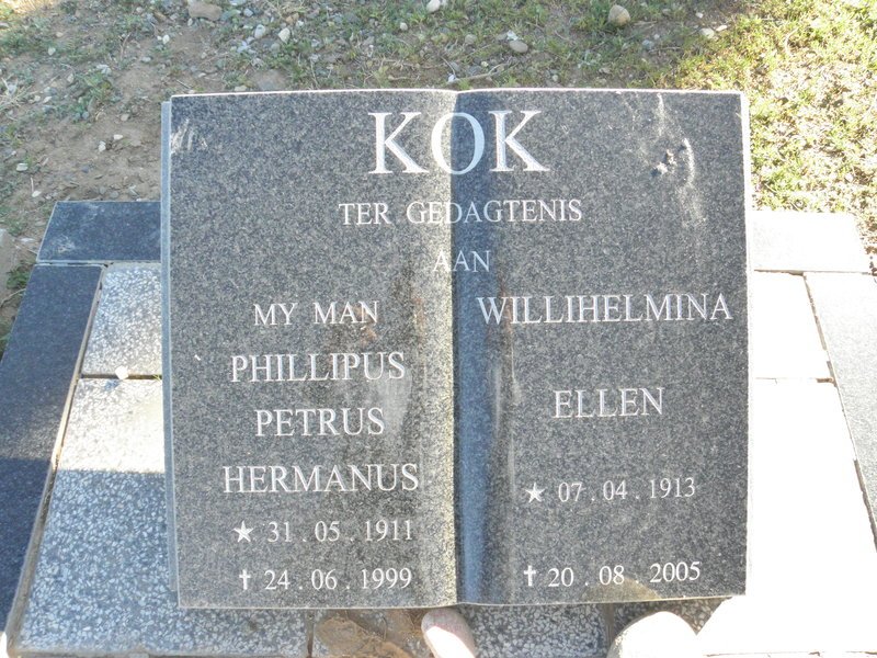 KOK Phillipus Petrus Hermanus 1911-1999 &amp; Willihelmina Ellen 1913-2005