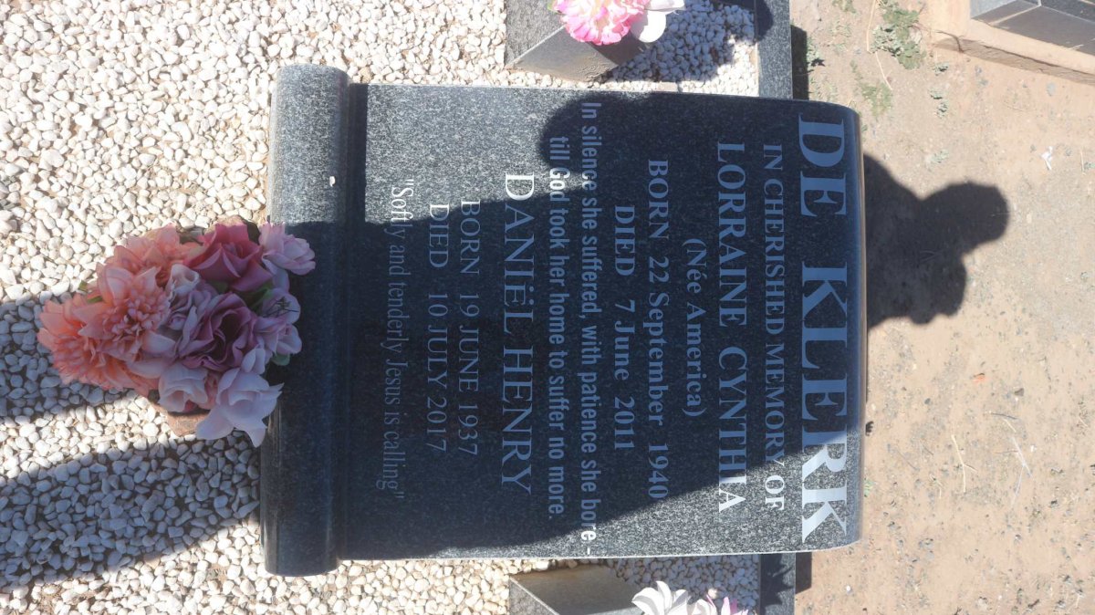 KLERK Daniel Henry, de 1937-2017 &amp; Lorraine Cynthia AMERICA 1940-2011