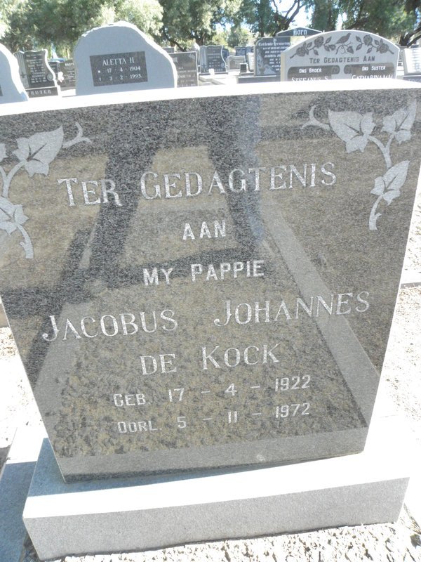 KOCK Jacobus Johannes, De 1922-1972