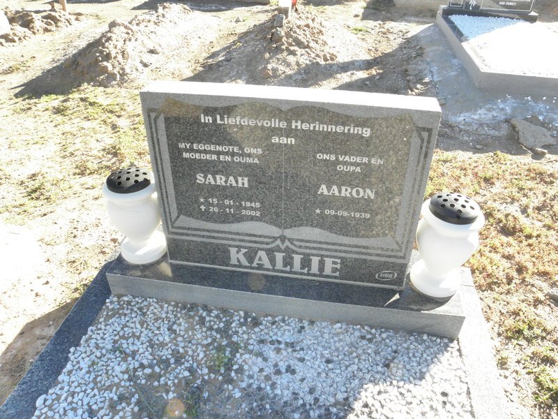 KALLIE Aaron 1939- &amp; Sarah 1945-2002