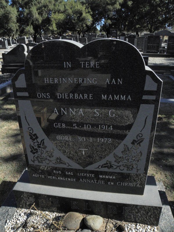 KLERK Anna S.G., De 1914-1972