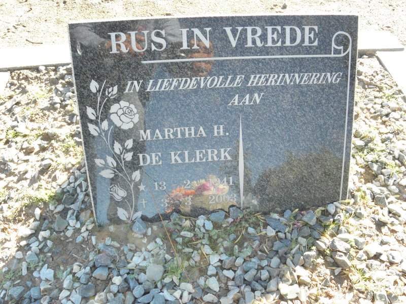KLERK Martha H., De 1941-2003