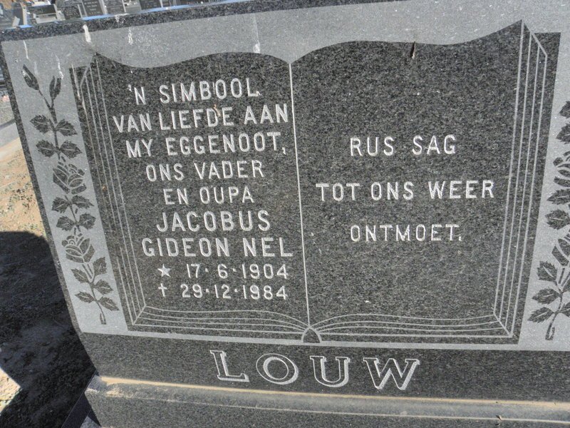 LOUW Jacobus Gideon Nel 1904-1984