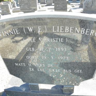 LIEBENBERG W.E. nee CHRISTIE 1893-1973