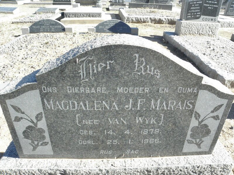 MARAIS Magdalena J.F. nee VAN WYK 1879-1966