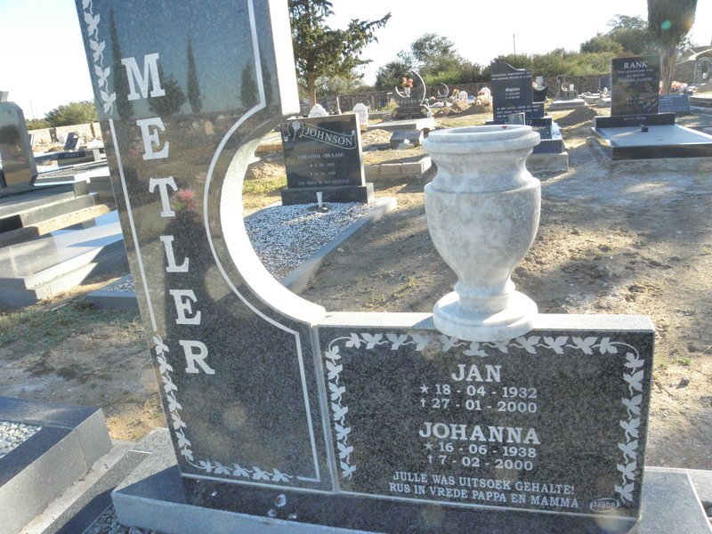 METLER Jan 1932-2000 &amp; Johanna 1938-2000