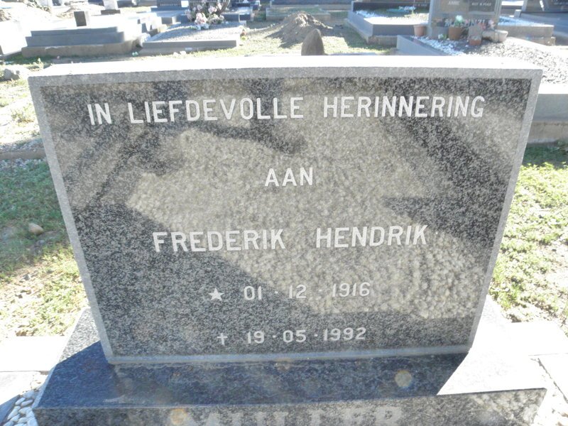 MULLER Frederik Hendrik 1916-1992