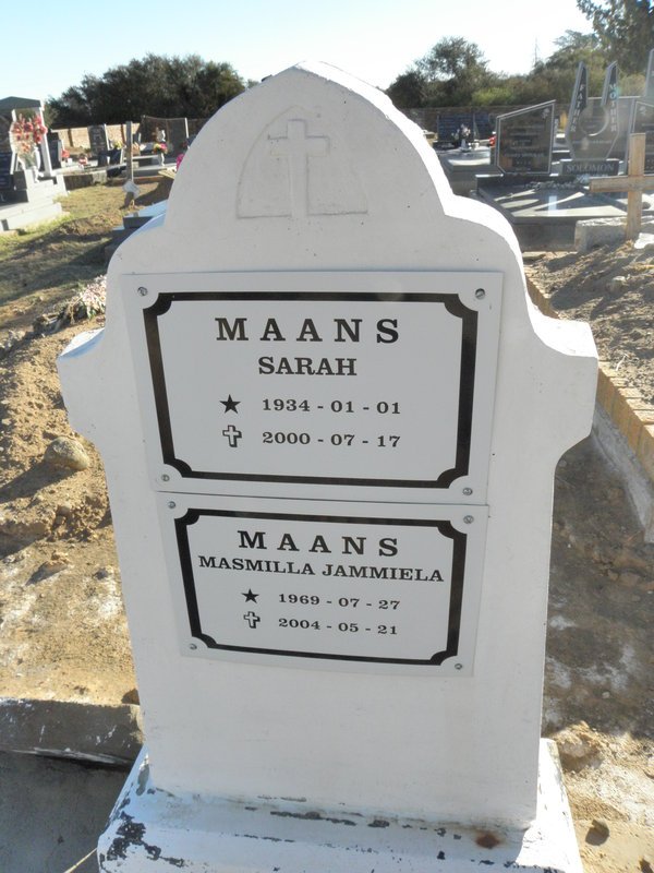 MAANS Sarah1934-2000 :: MAANS Masmilla Jammiela 1969-2004