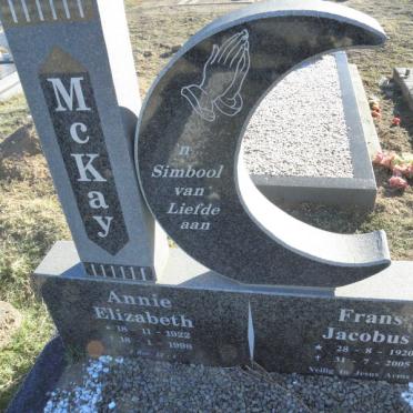 McKAY Frans Jacobus 1920-2005 &amp; Annie Elizabeth 1922-1998