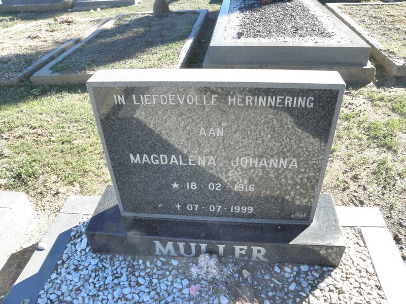 MULLER Magdalena Johanna 1916-1999