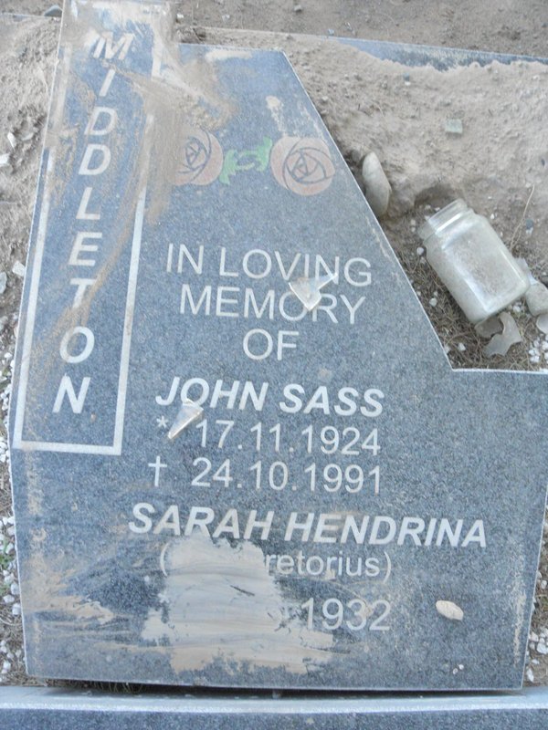 MIDDLETON John Sass 1924-1991 &amp; Sarah Hendrina PRETORIUS 1932-