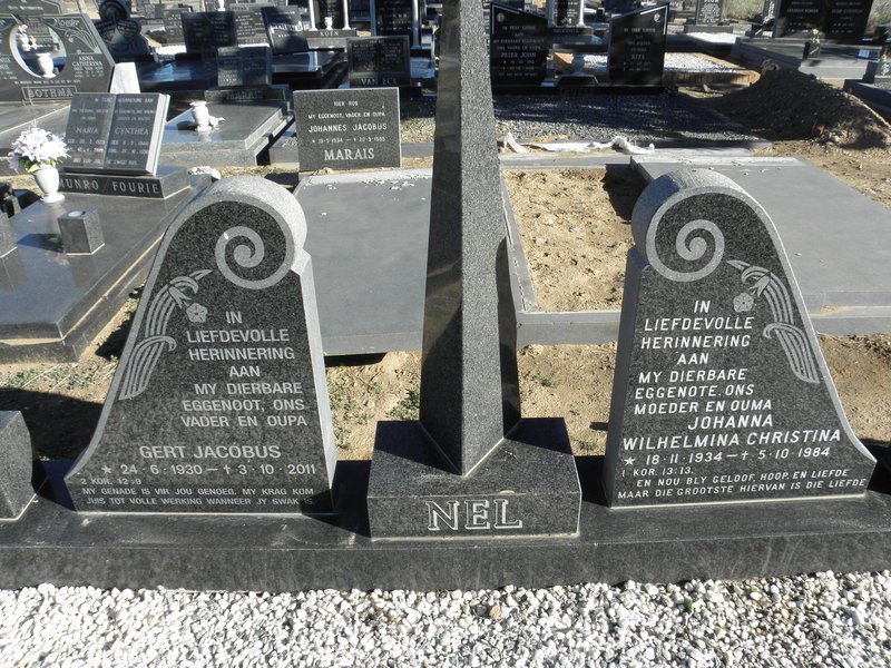 NEL Gert Jacobus 1930-2011 &amp; Johanna Wilhelmina Christina 1934-1984