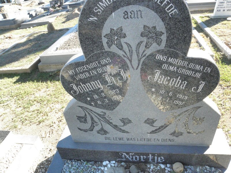 NORTJE Johnny H.J. 1923-1992 &amp; Jacoba J. 1919-1997
