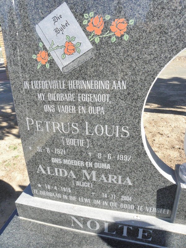 NOLTE Petrus Louis 1921-1997 &amp; Alida Maria 1915-2004