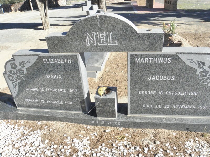 NEL Marthinus Jacobus 1910-1991 &amp; Elizabeth Maria 1907-1991