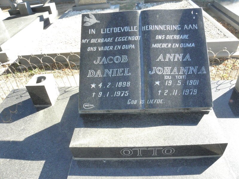 OTTO Jacob Daniel 1898-1975 &amp; Anna Johanna DU TOIT 1901-1979