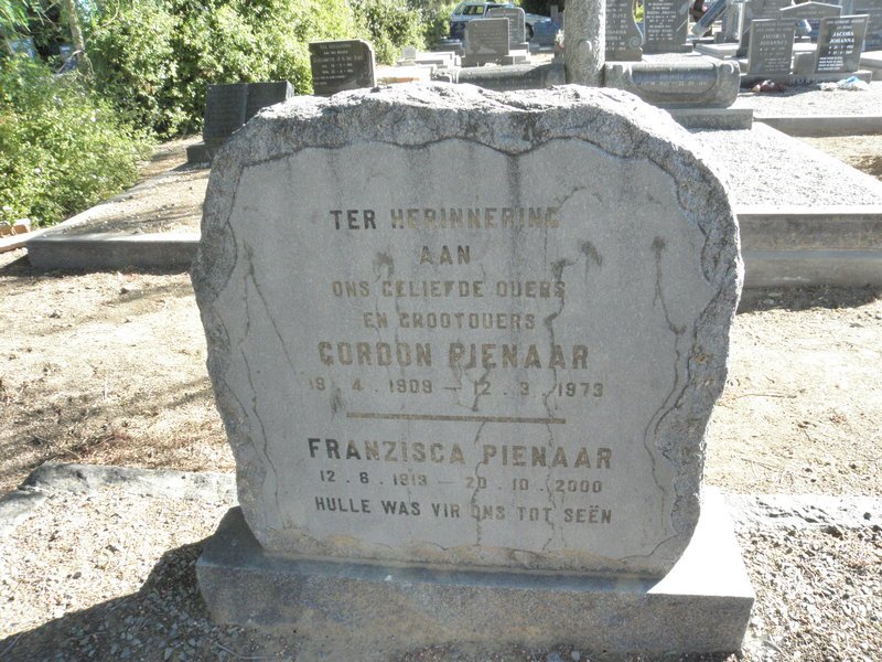 PIENAAR Gordon 1909-1973 &amp; Franzisca 1913-2000