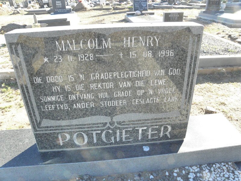 POTGIETER Malcolm Henry 1928-1996