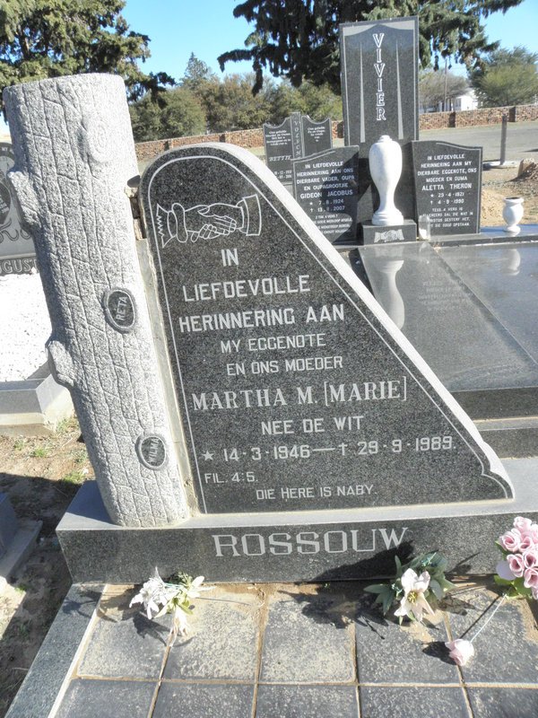 ROSSOUW Martha M. nee DE WIT 1946-1989